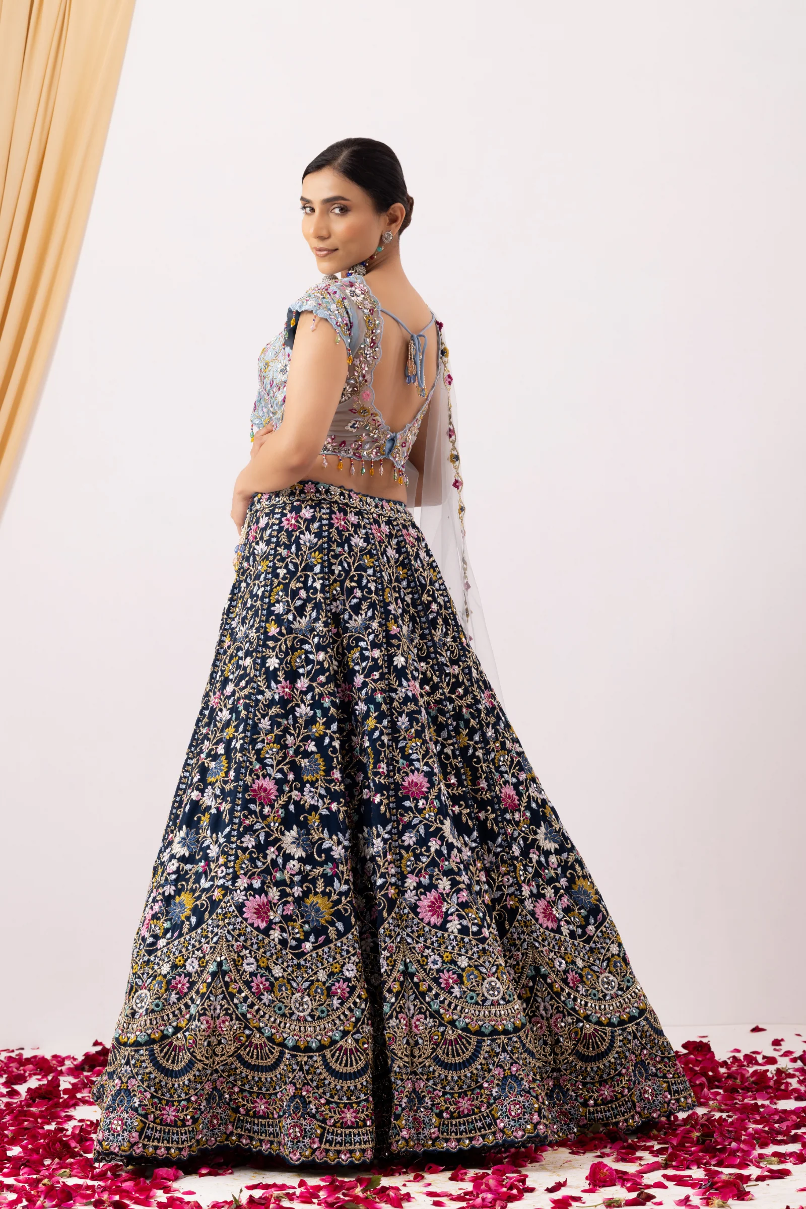 Blue Party wear lehenga set - Image 4