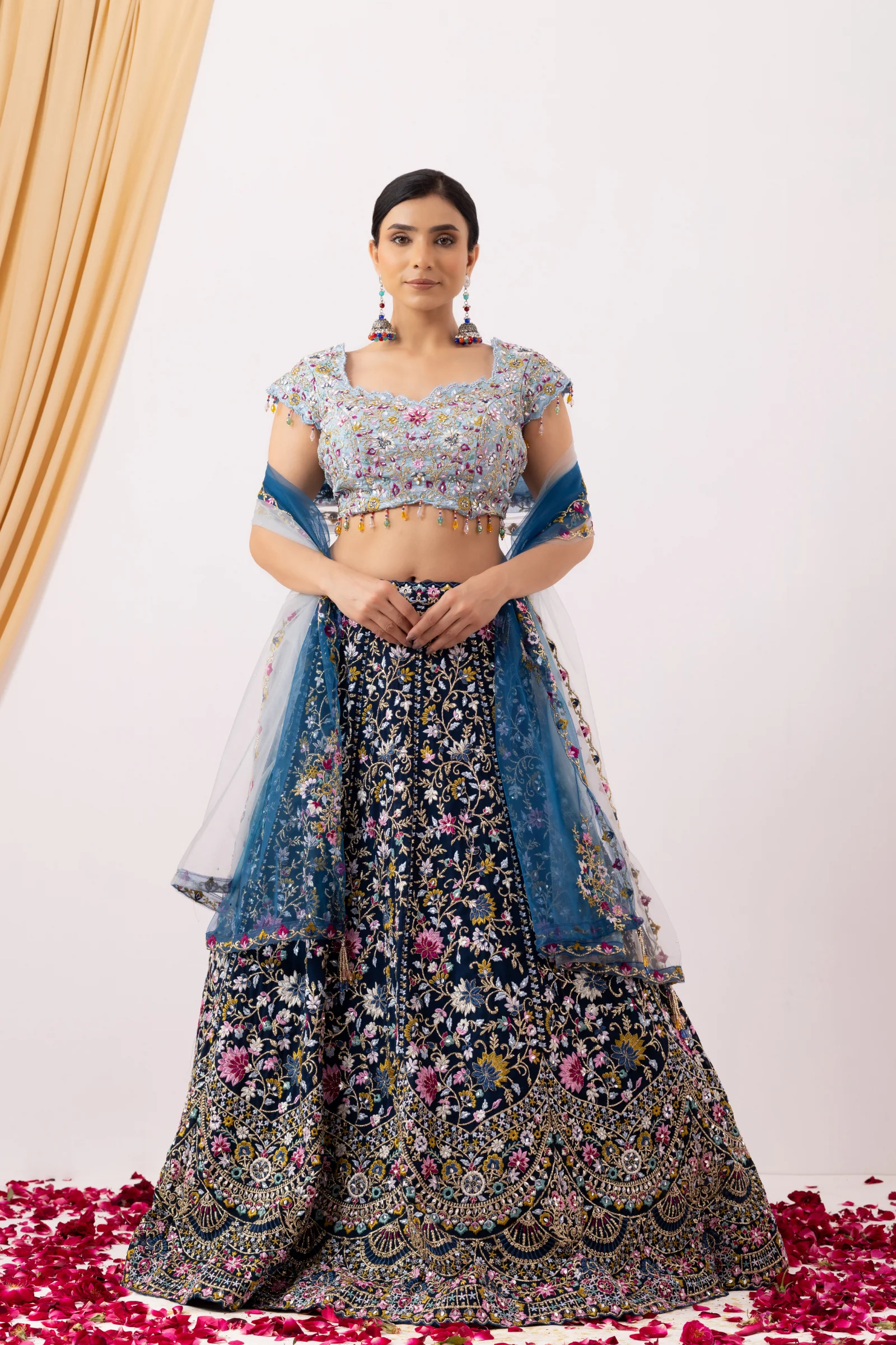 Blue Party wear lehenga set - Image 5
