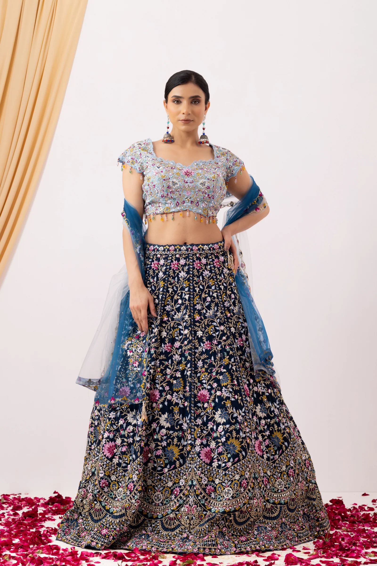 Blue Party wear lehenga set - Image 6