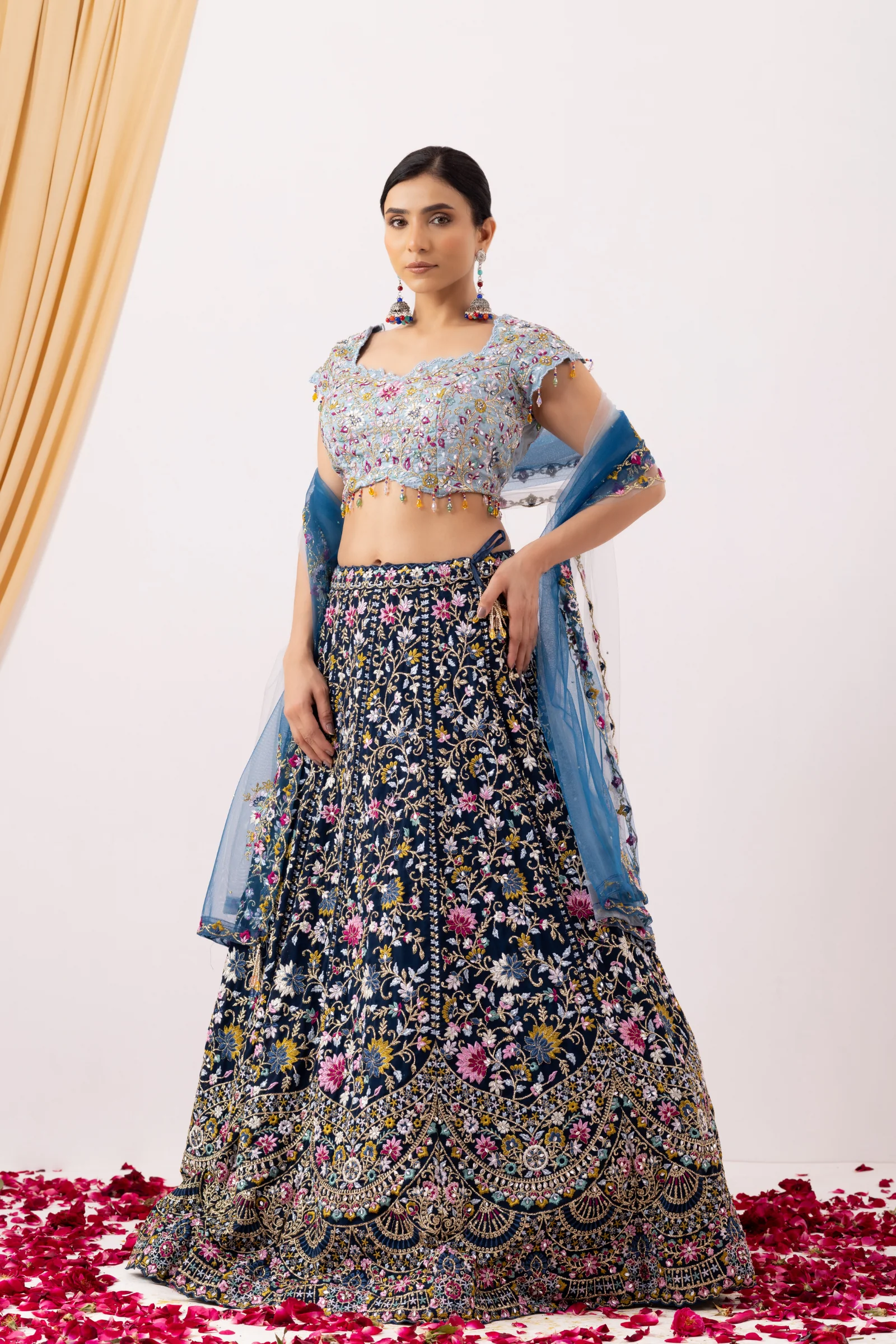 Blue Party wear lehenga set - Image 7