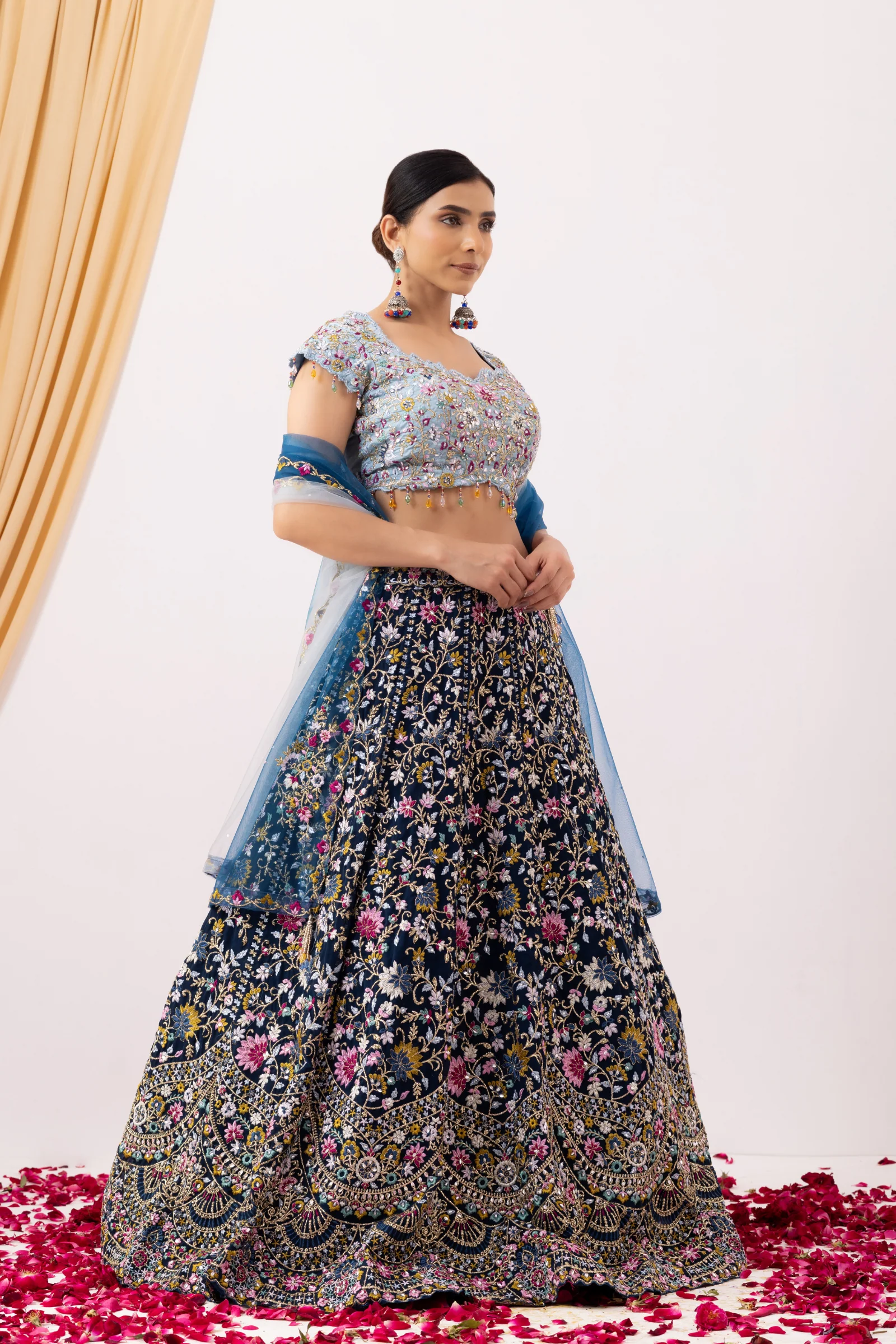Blue Party wear lehenga set - Image 8