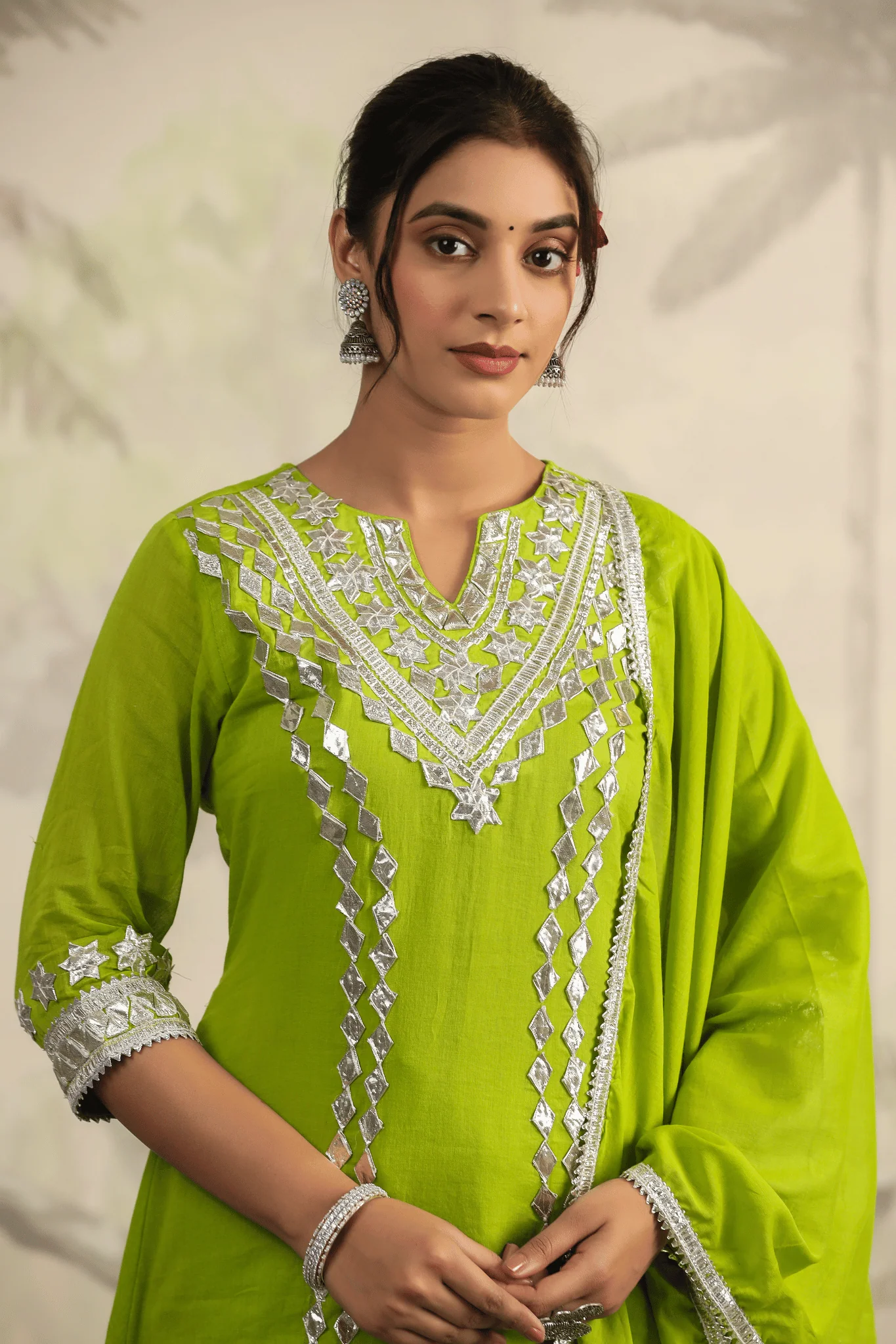 Green Gota Patti Straight Suit Set - Image 5